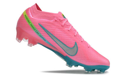 Men's Nike Air Zoom Mercurial Vapor 15 Elite FG Firm Ground Low-Tops Football Boots - Pink/Silver/Blue/Yellow