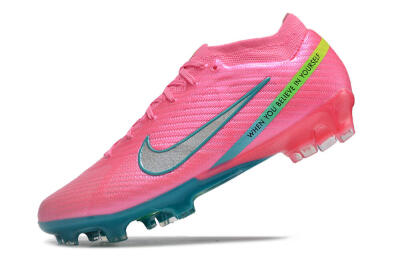 Men's Nike Air Zoom Mercurial Vapor 15 Elite FG Firm Ground Low-Tops Football Boots - Pink/Silver/Blue/Yellow