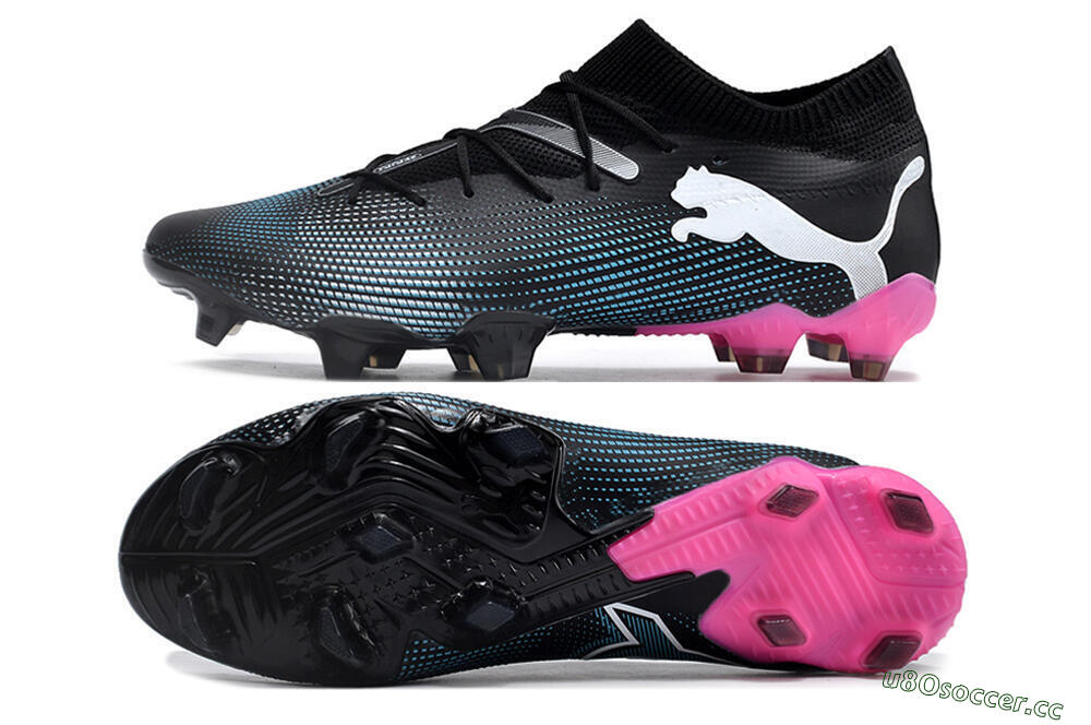 Men's Puma Future Ultimate FG Firm Ground Low-Tops Football Boots - Black/Blue/White/Pink 1