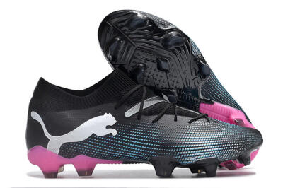 Men's Puma Future Ultimate FG Firm Ground Low-Tops Football Boots - Black/Blue/White/Pink