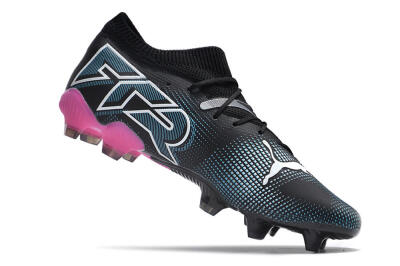 Men's Puma Future Ultimate FG Firm Ground Low-Tops Football Boots - Black/Blue/White/Pink