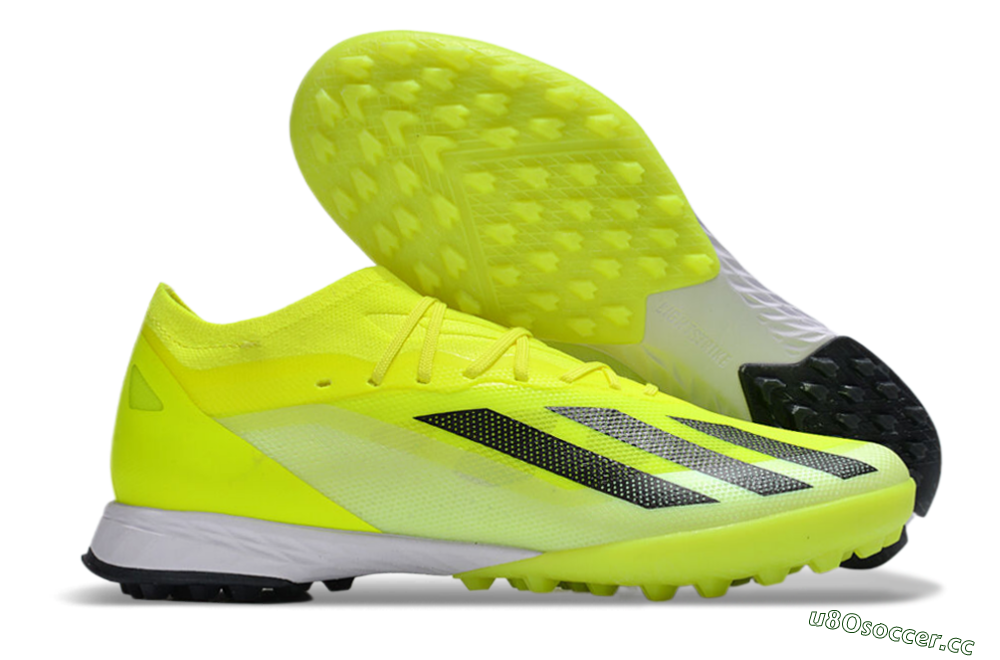 Men's Adidas X 23 Crazyfast.1 TF Artificial Turf Low-Tops Football Shoes - Yellow/Black/White 2