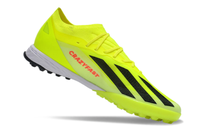 Men's Adidas X 23 Crazyfast.1 TF Artificial Turf Low-Tops Football Shoes - Yellow/Black/White