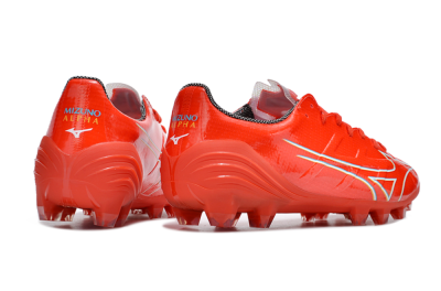 Men's Mizuno Morelia Alpha Made in Japan FG Firm Ground Low-Tops Football Boots - Red/White/Blue/Yellow