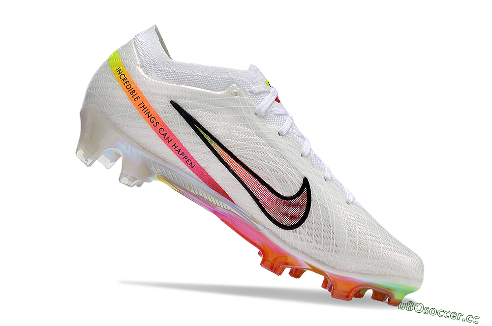 Unisex Nike Air Zoom Mercurial Vapor 15 Elite FG Firm Ground Low-Tops Football Boots - White/Pink/Black/Yellow/Gold 4