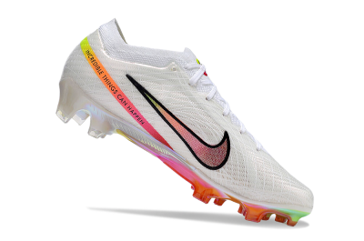 Unisex Nike Air Zoom Mercurial Vapor 15 Elite FG Firm Ground Low-Tops Football Boots - White/Pink/Black/Yellow/Gold