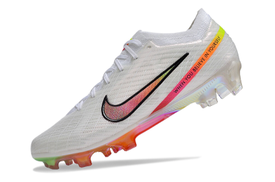 Unisex Nike Air Zoom Mercurial Vapor 15 Elite FG Firm Ground Low-Tops Football Boots - White/Pink/Black/Yellow/Gold