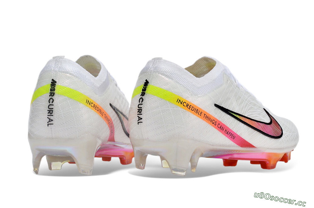 Unisex Nike Air Zoom Mercurial Vapor 15 Elite FG Firm Ground Low-Tops Football Boots - White/Pink/Black/Yellow/Gold 6