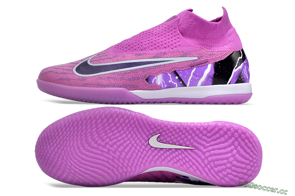 Men's Nike Phantom GX Elite DF Link IC Indoor & Futsal High-Tops Football Shoes - Purple/Black/White 1