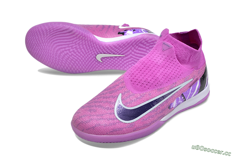 Men's Nike Phantom GX Elite DF Link IC Indoor & Futsal High-Tops Football Shoes - Purple/Black/White 3
