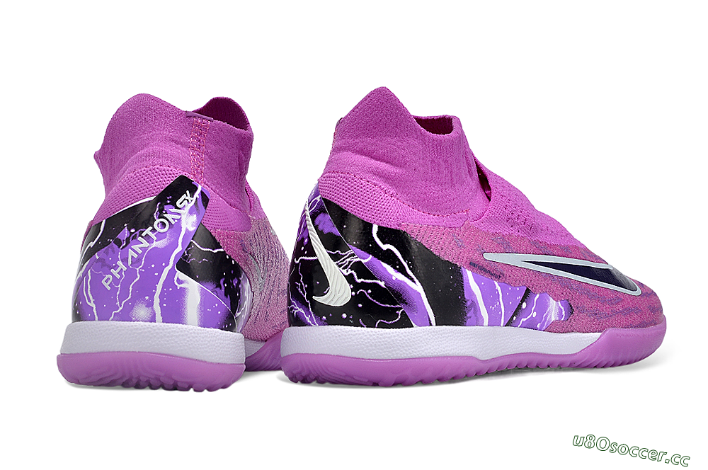 Men's Nike Phantom GX Elite DF Link IC Indoor & Futsal High-Tops Football Shoes - Purple/Black/White 6