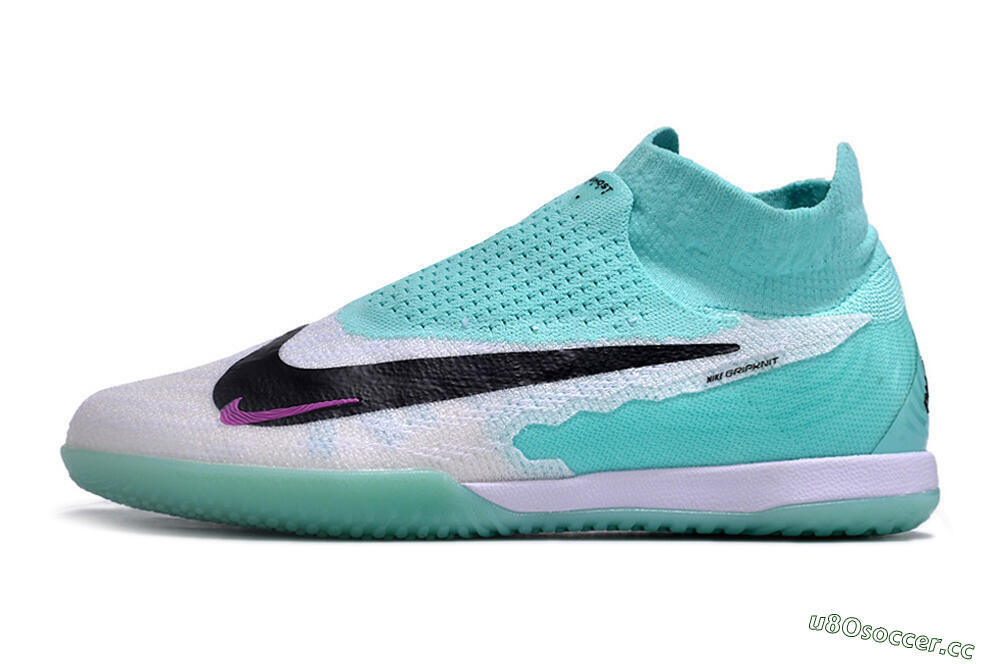 Men's Nike Phantom GX Elite DF Link IC Indoor & Futsal High-Tops Football Shoes - White/Jade/Black/Purple 0