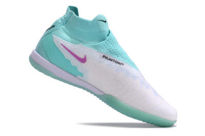 Men's Nike Phantom GX Elite DF Link IC Indoor & Futsal High-Tops Football Shoes - White/Jade/Black/Purple