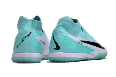 Men's Nike Phantom GX Elite DF Link IC Indoor & Futsal High-Tops Football Shoes - White/Jade/Black/Purple