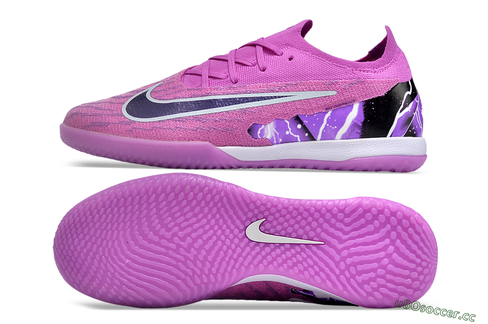 Men's Nike Phantom GX Elite IC Indoor & Futsal Low-Tops Football Shoes - Purple/Black/White 1