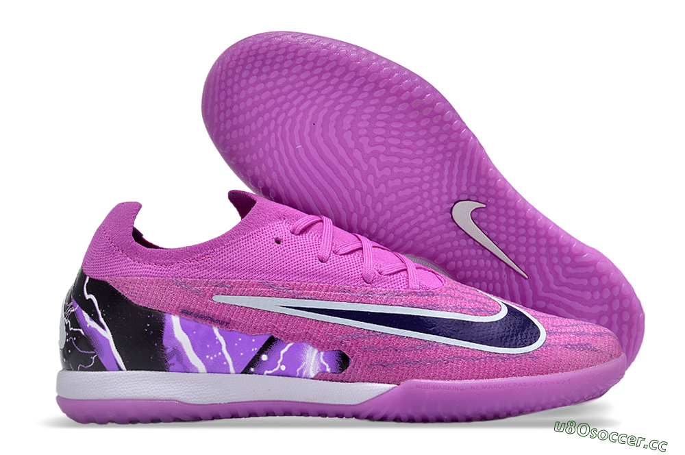 Men's Nike Phantom GX Elite IC Indoor & Futsal Low-Tops Football Shoes - Purple/Black/White 2