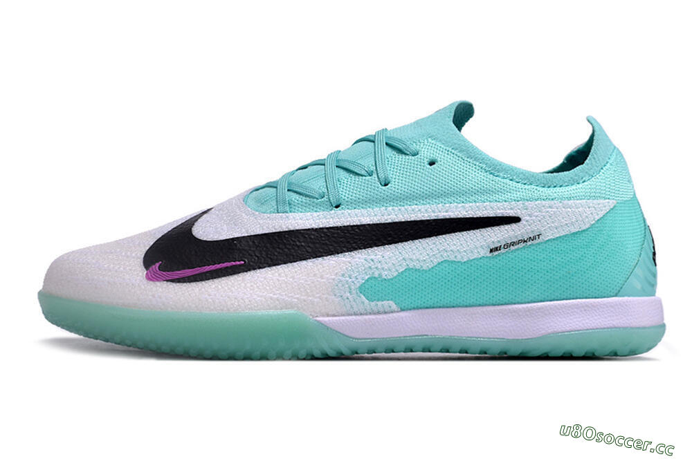 Men's Nike Phantom GX Elite IC Indoor & Futsal Low-Tops Football Shoes - White/Jade/Black/Purple 0