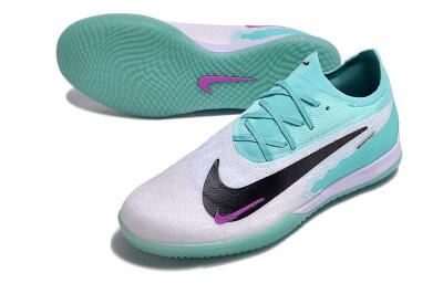 Men's Nike Phantom GX Elite IC Indoor & Futsal Low-Tops Football Shoes - White/Jade/Black/Purple