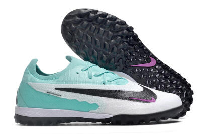 Men's Nike Phantom GX Elite TF Artificial Turf Low-Tops Football Shoes - White/Jade/Black/Purple