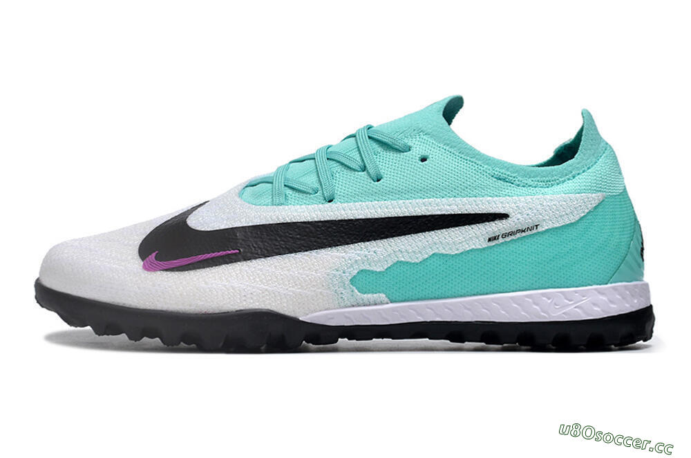 Men's Nike Phantom GX Elite TF Artificial Turf Low-Tops Football Shoes - White/Jade/Black/Purple 0