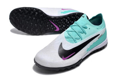Men's Nike Phantom GX Elite TF Artificial Turf Low-Tops Football Shoes - White/Jade/Black/Purple
