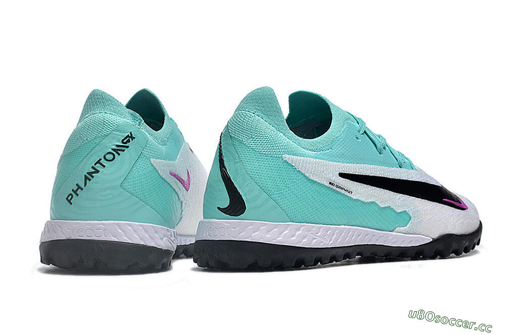 Men's Nike Phantom GX Elite TF Artificial Turf Low-Tops Football Shoes - White/Jade/Black/Purple 6