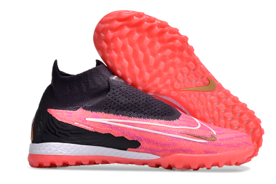 Men's Nike Phantom GX Elite DF Link TF Artificial Turf High-Tops Football Shoes - Pink/Gold/White/Black