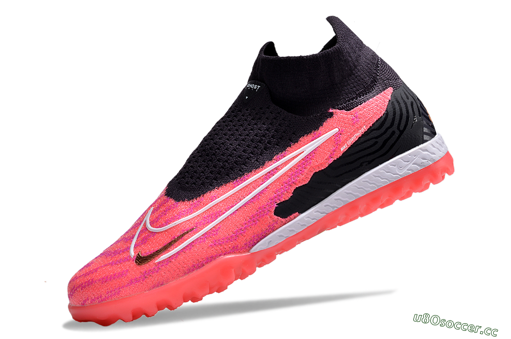 Men's Nike Phantom GX Elite DF Link TF Artificial Turf High-Tops Football Shoes - Pink/Gold/White/Black 5