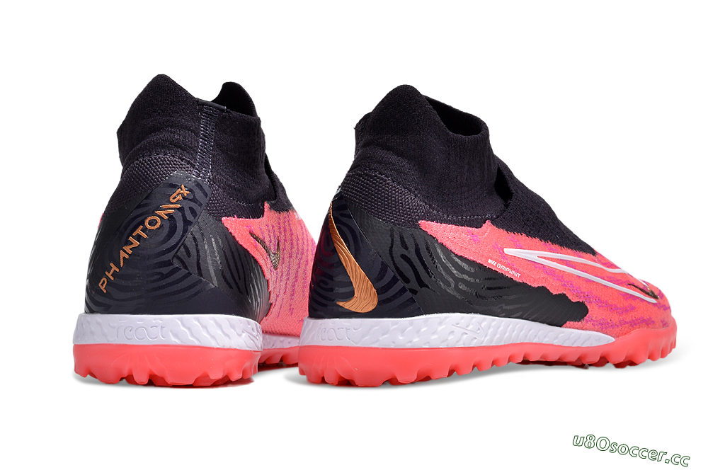 Men's Nike Phantom GX Elite DF Link TF Artificial Turf High-Tops Football Shoes - Pink/Gold/White/Black 6