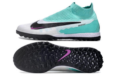 Men's Nike Phantom GX Elite DF Link TF Artificial Turf High-Tops Football Shoes - White/Jade/Black/Purple