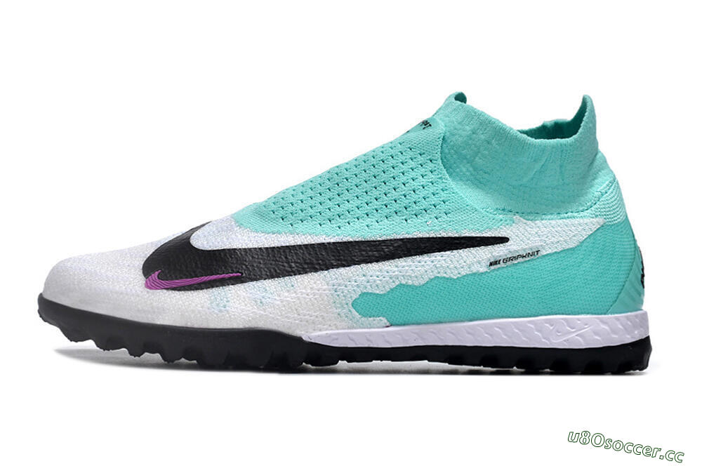 Men's Nike Phantom GX Elite DF Link TF Artificial Turf High-Tops Football Shoes - White/Jade/Black/Purple 0