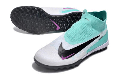Men's Nike Phantom GX Elite DF Link TF Artificial Turf High-Tops Football Shoes - White/Jade/Black/Purple