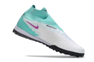 Men's Nike Phantom GX Elite DF Link TF Artificial Turf High-Tops Football Shoes - White/Jade/Black/Purple