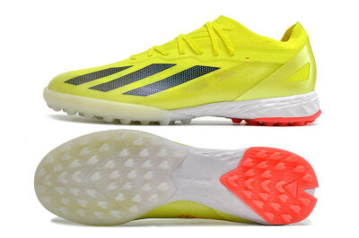 Men's Adidas X Crazyfast.1 TF Artificial Turf Low-Tops Football Shoes - Yellow/Black/White