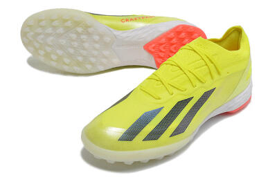 Men's Adidas X Crazyfast.1 TF Artificial Turf Low-Tops Football Shoes - Yellow/Black/White