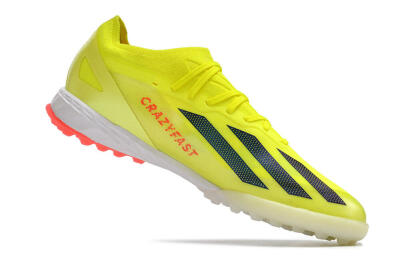 Men's Adidas X Crazyfast.1 TF Artificial Turf Low-Tops Football Shoes - Yellow/Black/White