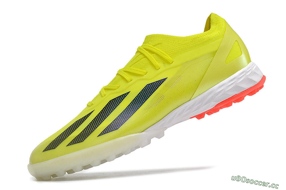 Men's Adidas X Crazyfast.1 TF Artificial Turf Low-Tops Football Shoes - Yellow/Black/White 5