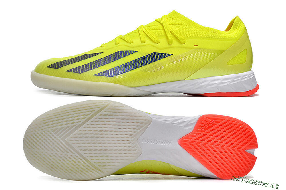 Men's Adidas X Crazyfast.1 IC Indoor & Futsal Low-Tops Football Shoes - Yellow/Black/White 1