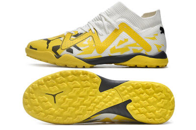 Men's Puma Future X Powercat Tokyo Match TF Artificial Turf Low-Tops Football Shoes - Yellow/White/Black