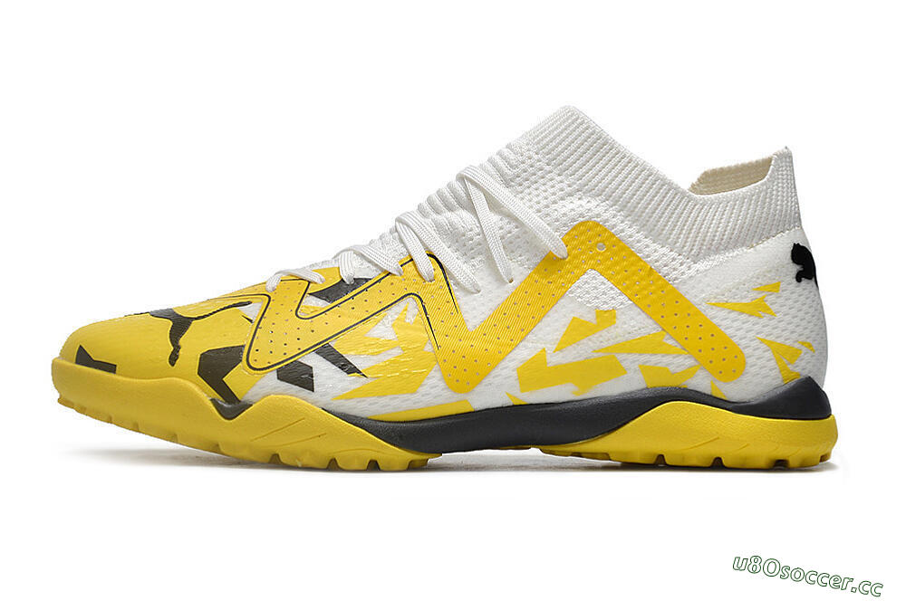 Men's Puma Future X Powercat Tokyo Match TF Artificial Turf Low-Tops Football Shoes - Yellow/White/Black 0