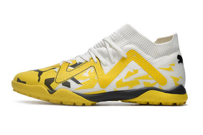Men's Puma Future X Powercat Tokyo Match TF Artificial Turf Low-Tops Football Shoes - Yellow/White/Black