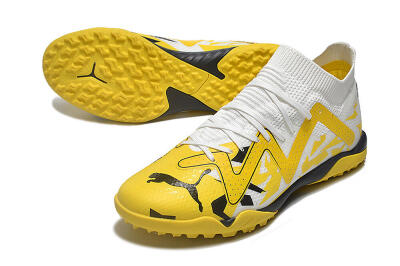 Men's Puma Future X Powercat Tokyo Match TF Artificial Turf Low-Tops Football Shoes - Yellow/White/Black