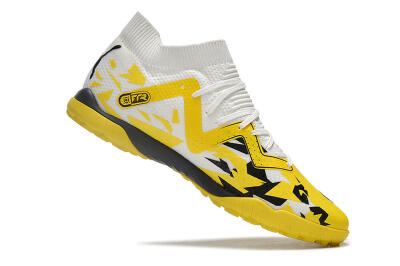Men's Puma Future X Powercat Tokyo Match TF Artificial Turf Low-Tops Football Shoes - Yellow/White/Black
