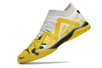 Men's Puma Future X Powercat Tokyo Match TF Artificial Turf Low-Tops Football Shoes - Yellow/White/Black
