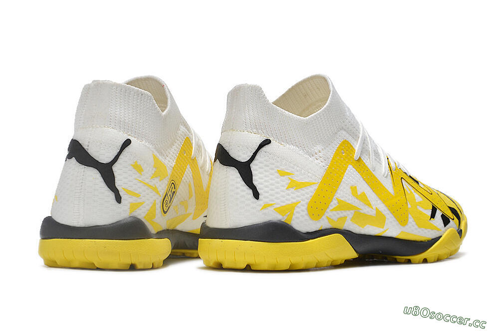 Men's Puma Future X Powercat Tokyo Match TF Artificial Turf Low-Tops Football Shoes - Yellow/White/Black 6