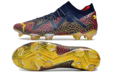 Men's Puma Future Ultimate FG Firm Ground Low-Tops Football Boots - Blue/Red/Gold