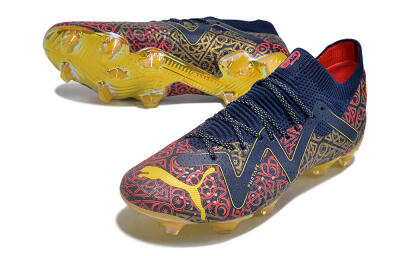 Men's Puma Future Ultimate FG Firm Ground Low-Tops Football Boots - Blue/Red/Gold