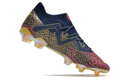 Men's Puma Future Ultimate FG Firm Ground Low-Tops Football Boots - Blue/Red/Gold