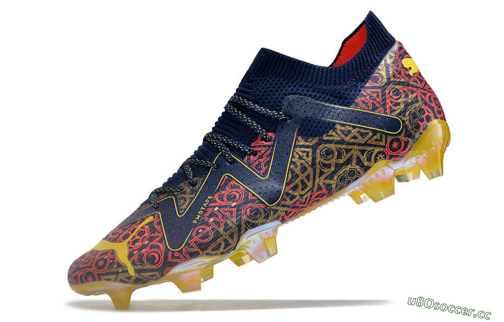 Men's Puma Future Ultimate FG Firm Ground Low-Tops Football Boots - Blue/Red/Gold 5