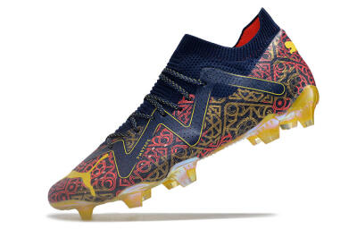 Men's Puma Future Ultimate FG Firm Ground Low-Tops Football Boots - Blue/Red/Gold